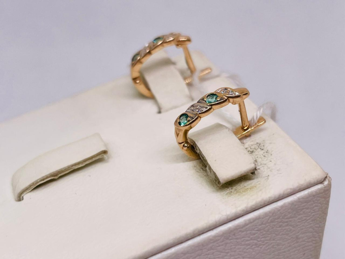 СКМИ585 СЕРЬГИ С КАМНЯМИ (Au 585)