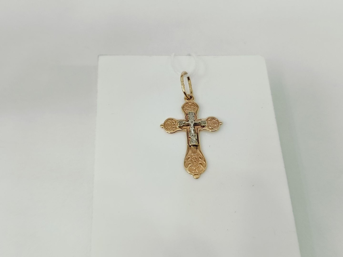 ПОДКБК585 ПОДВЕСКА КРЕСТ БЕЗ КАМНЯ (Au 585)