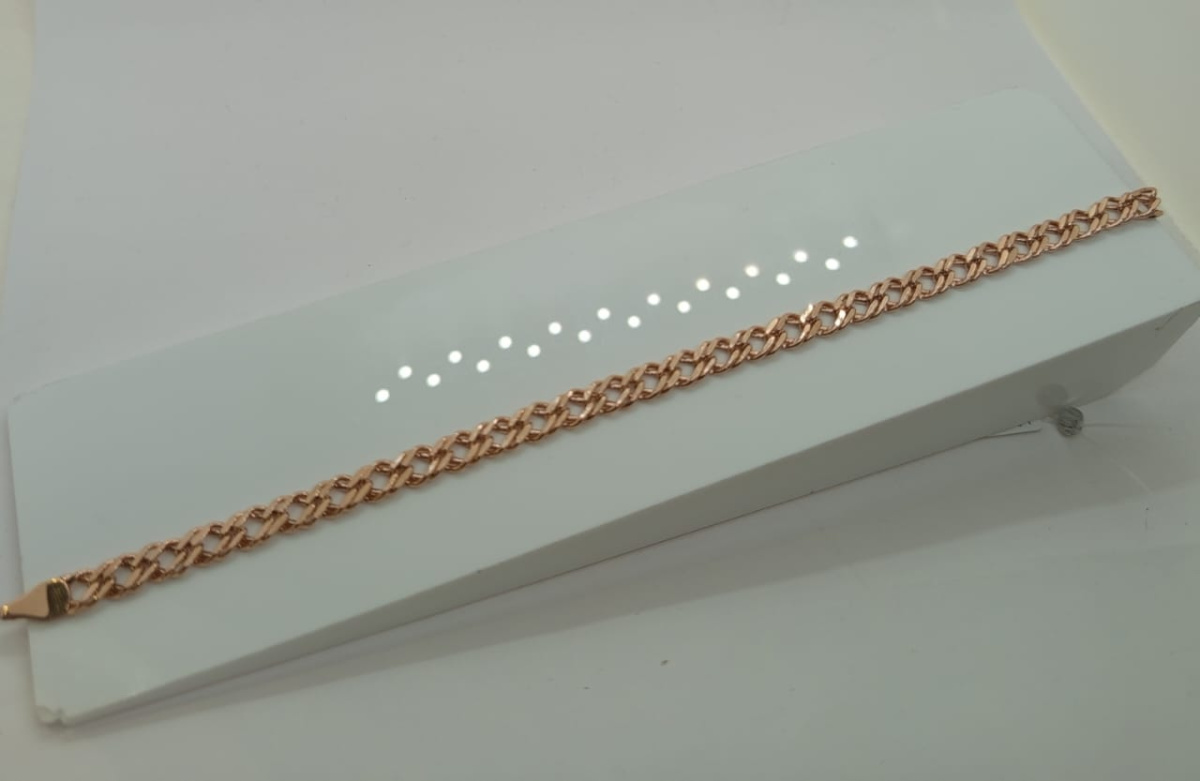 611109025 БРАСЛЕТ ПУСТОТЕЛЫЙ Ромб двойной (Au 585)