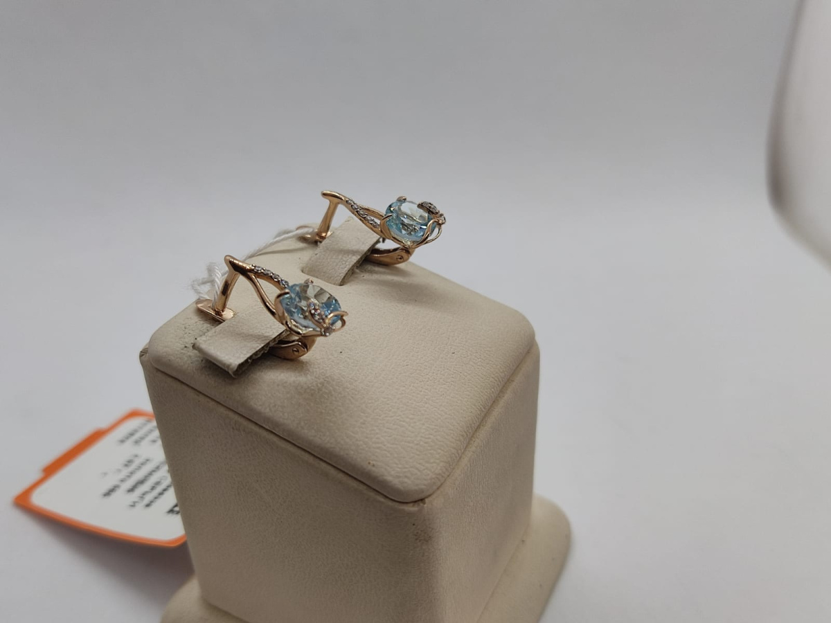 СКМИ585 СЕРЬГИ С КАМНЯМИ (Au 585)