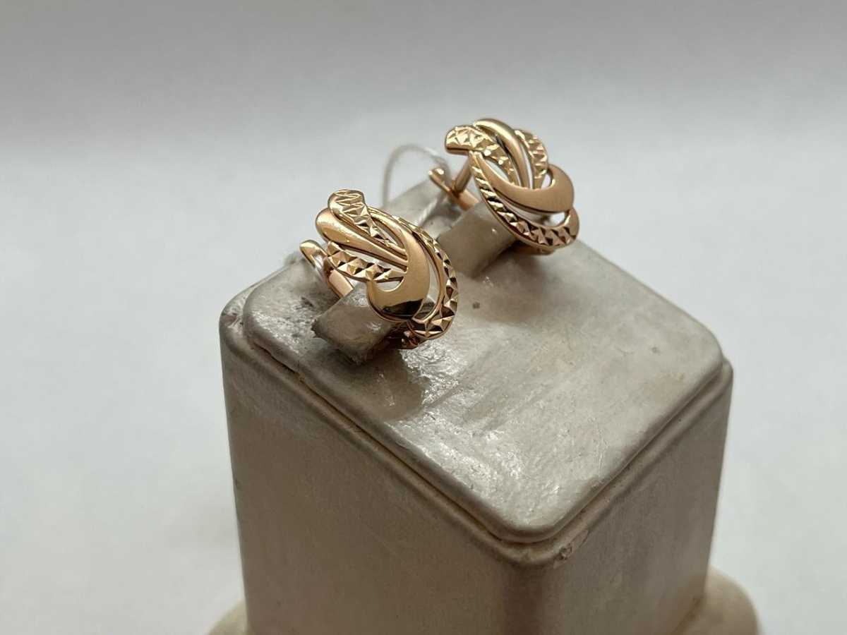 СБКМ585 СЕРЬГИ БЕЗ КАМНЯ (Au 585)