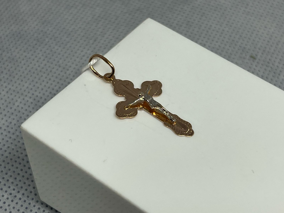 ПОДКБК585 ПОДВЕСКА КРЕСТ БЕЗ КАМНЯ (Au 585)