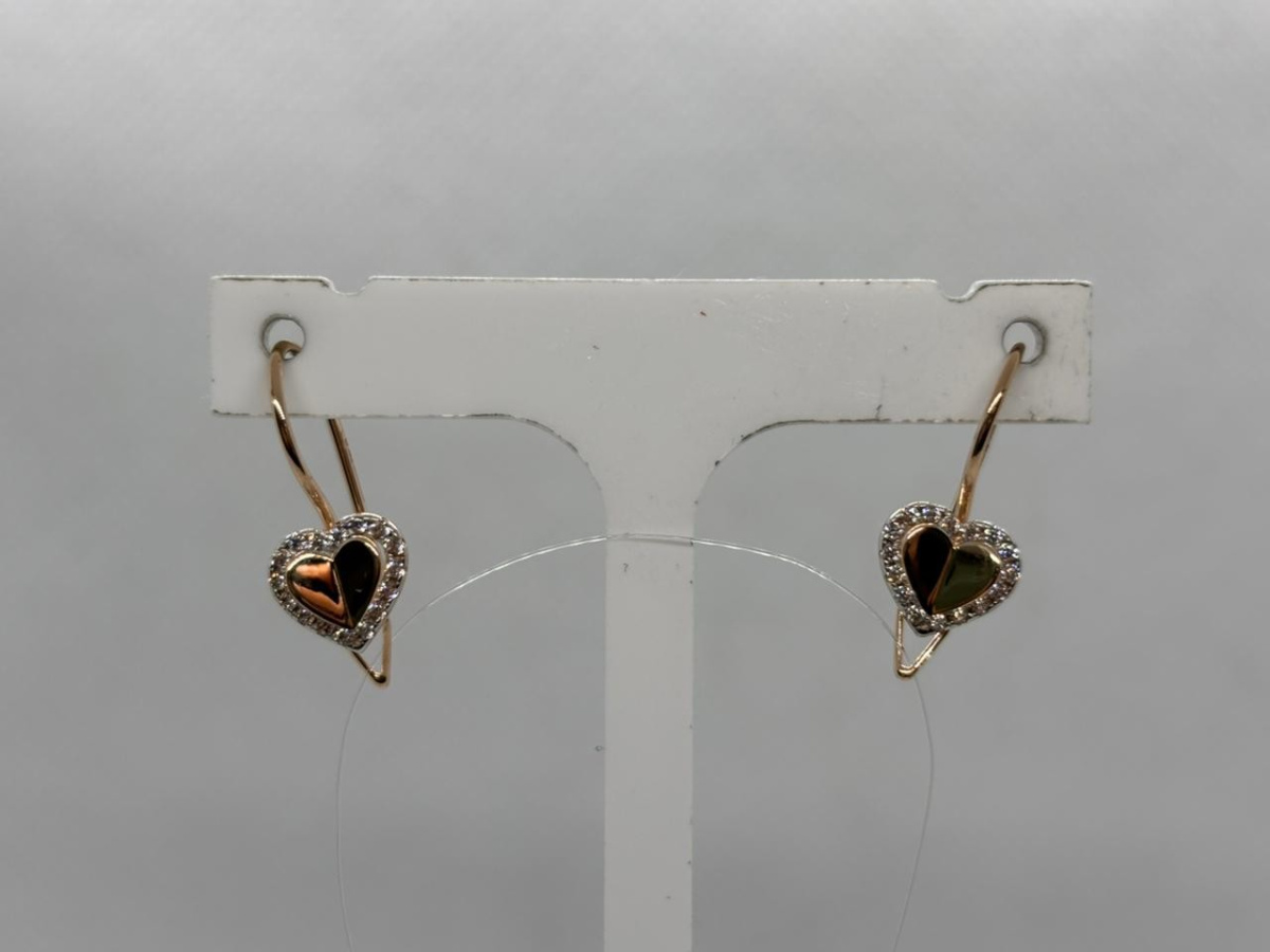 СЕРЬГИ ПЕТЕЛЬКА с камнями (Au 585)