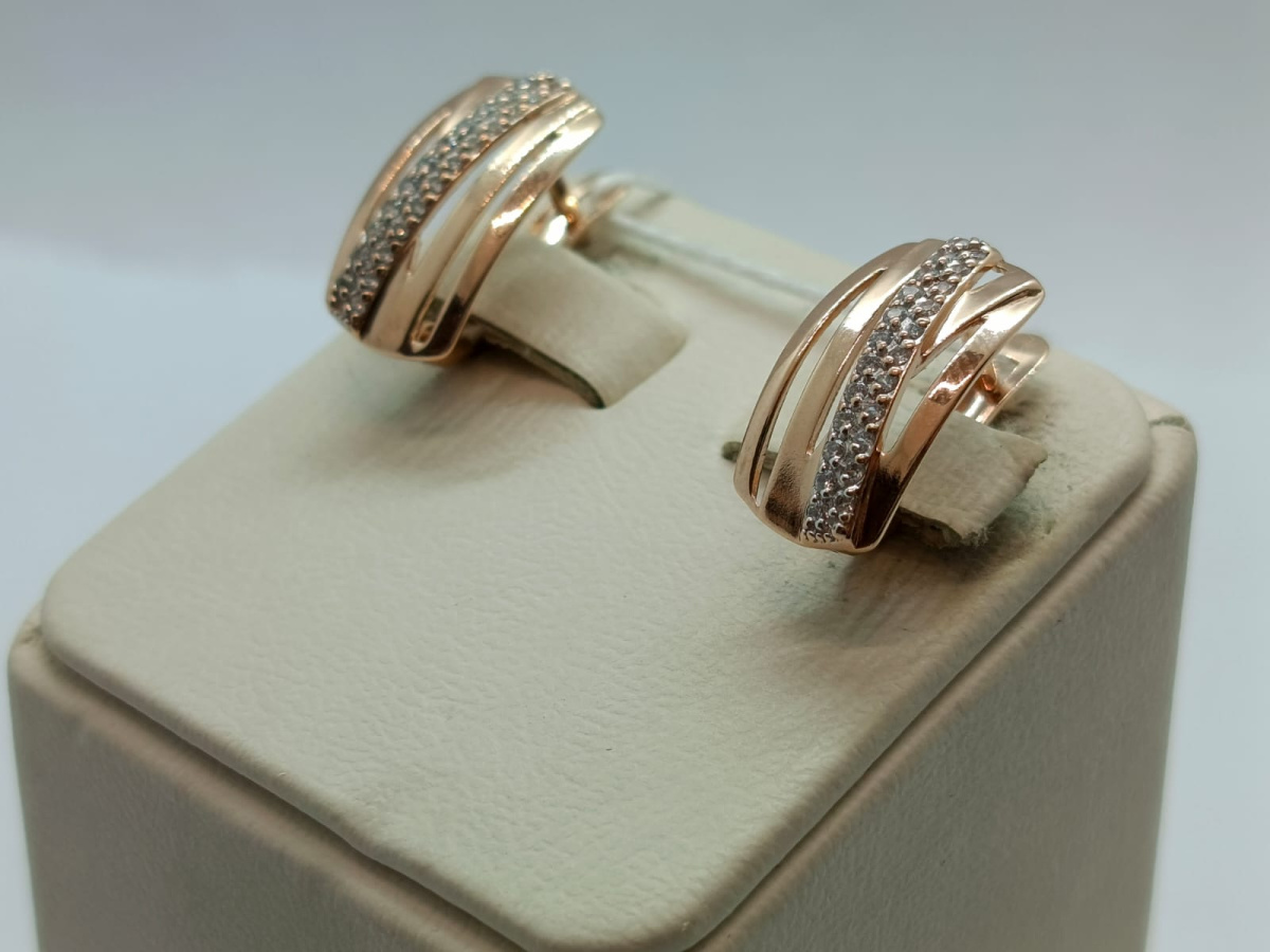 СКМИ585 СЕРЬГИ С КАМНЯМИ (Au 585)