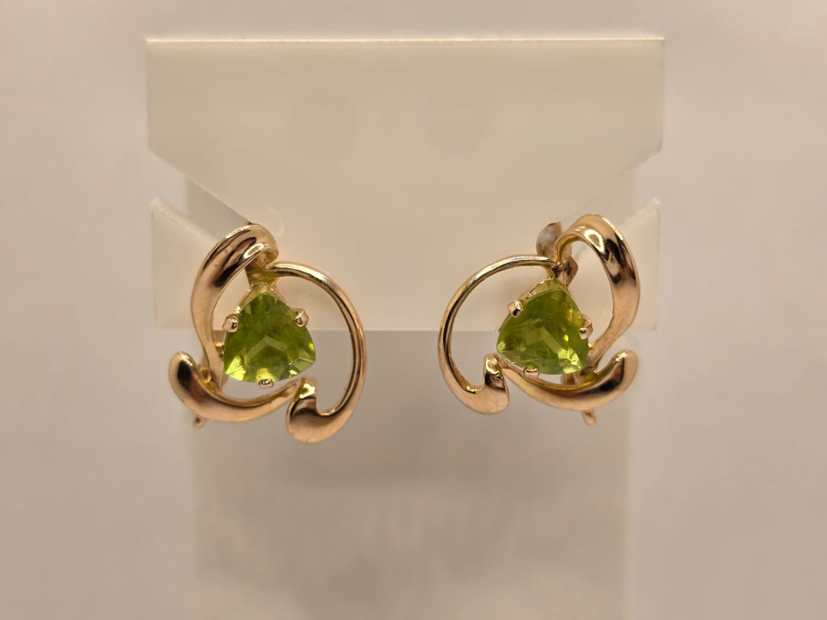 СКМ585 СЕРЬГИ С КАМНЕМ (Au 585)