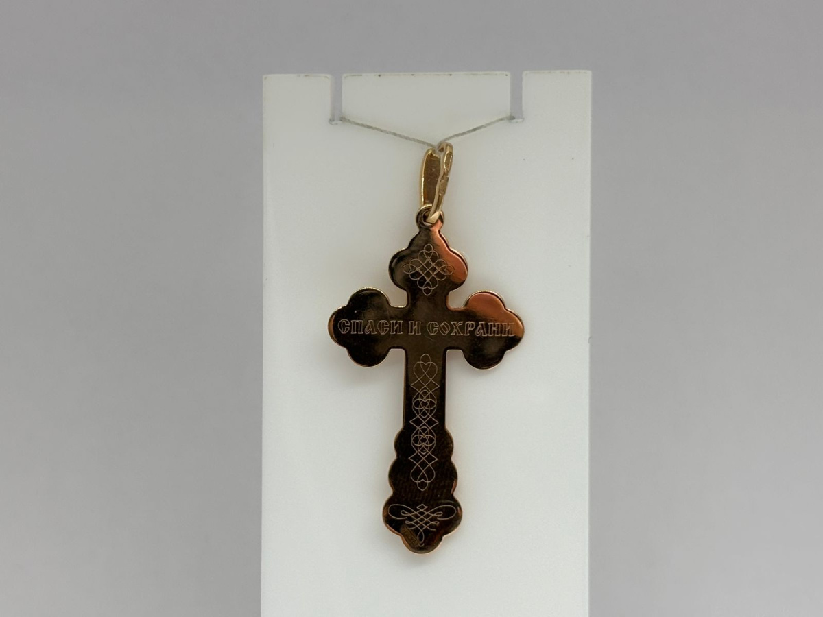 308-1-109 ПОДВЕСКА КРЕСТ без камня (Au 585)