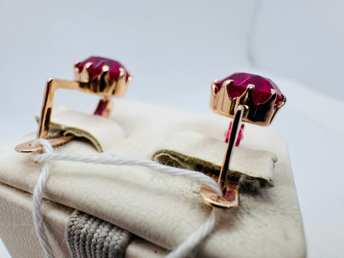 СКМ583 СЕРЬГИ С КАМНЕМ (Au 583)