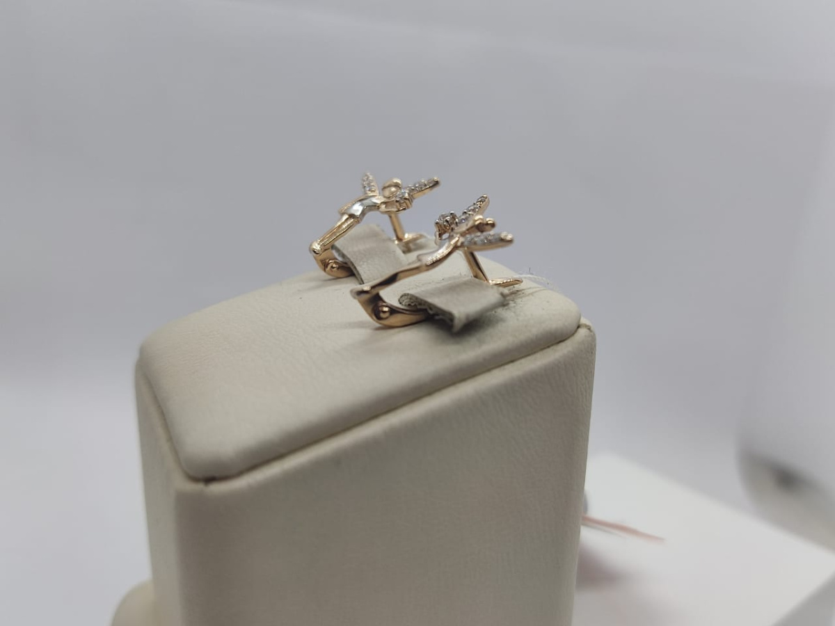 СКМИ585 СЕРЬГИ С КАМНЯМИ (Au 585)