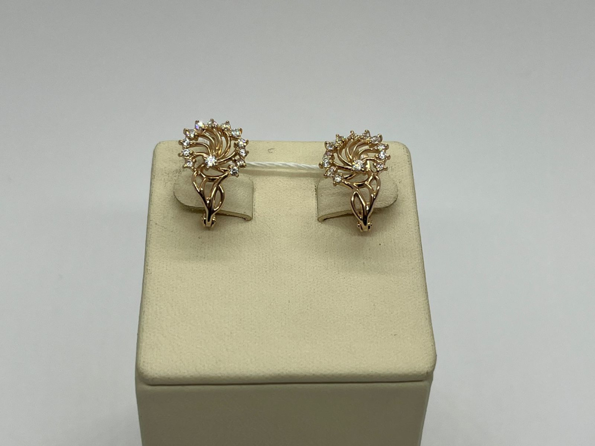 СКМИ585 СЕРЬГИ С КАМНЯМИ (Au 585)