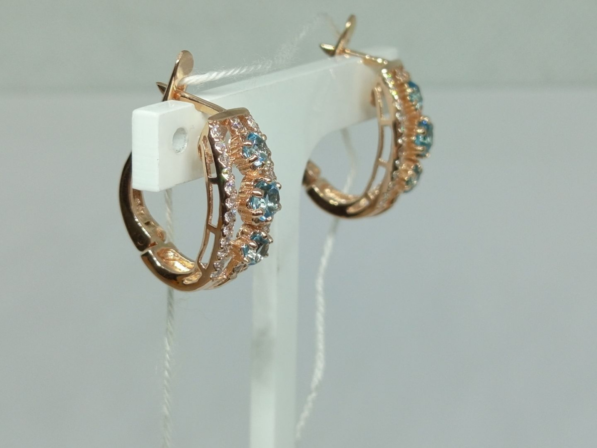 СКМИ585 СЕРЬГИ С КАМНЯМИ (Au 585)