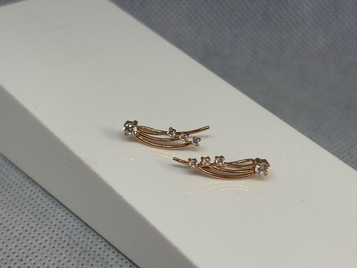 СКМИ585 СЕРЬГИ С КАМНЯМИ (Au 585)