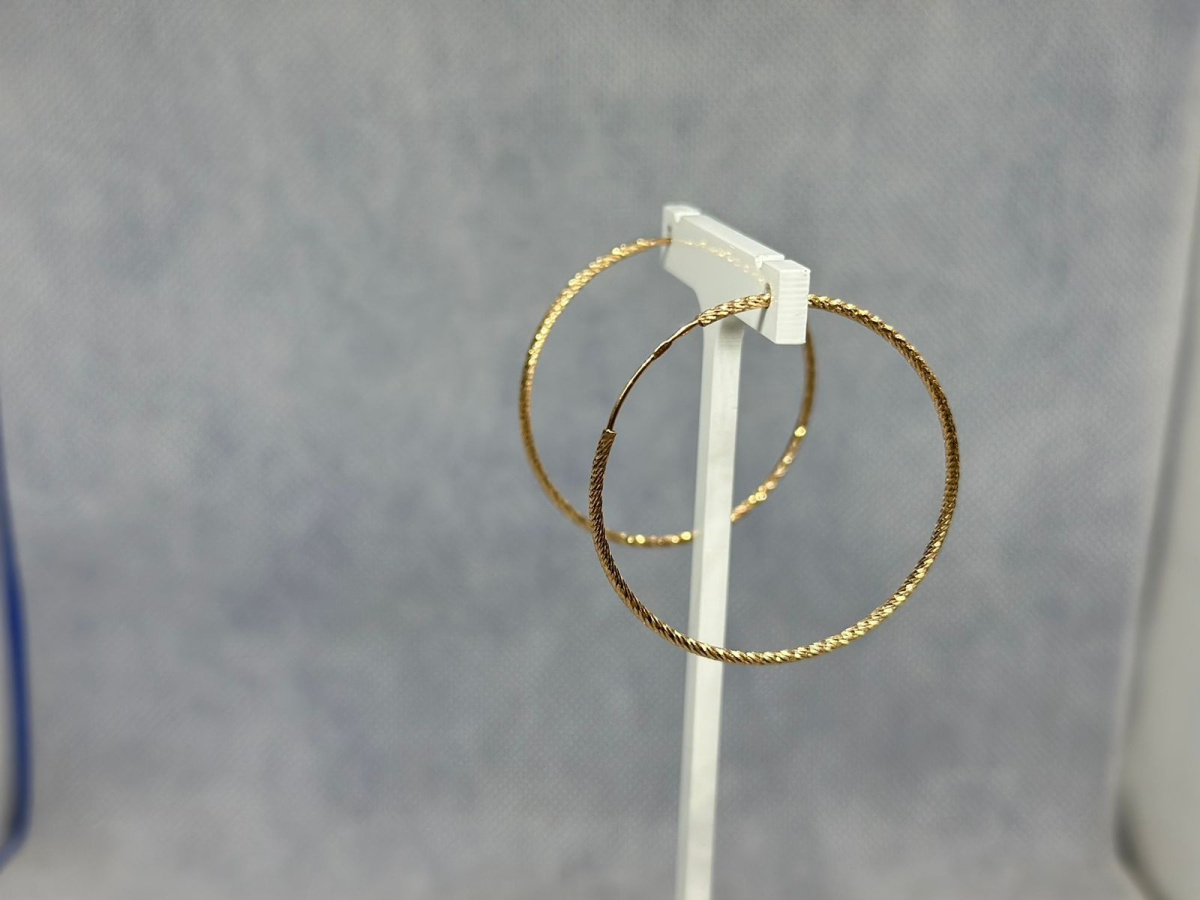 СЕРЬГИ КОНГО Рифленые (Au 585)