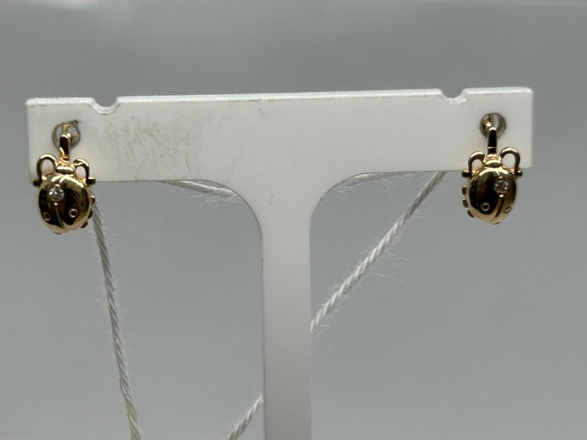 СКМ585 СЕРЬГИ С КАМНЕМ (Au 585)