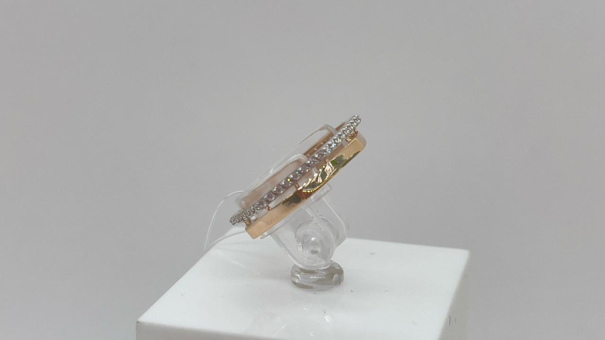 КОЛЬЦО С КАМНЯМИ (Au 585)