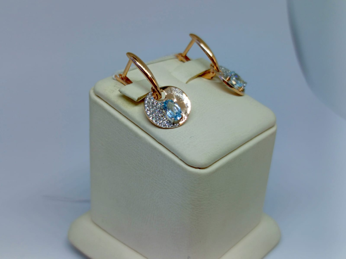 СЕРЬГИ ТОПАЗ с камнями (Au 585)