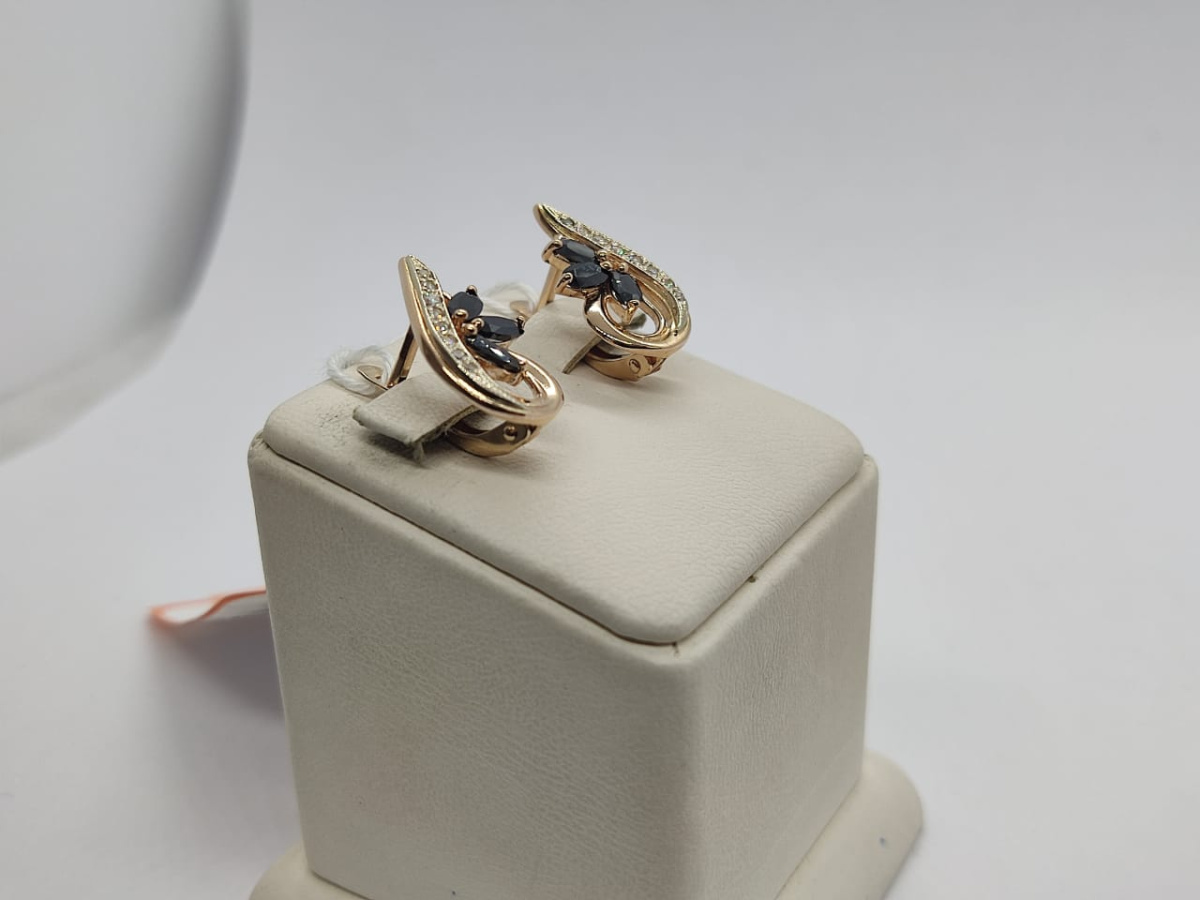 СКМИ585 СЕРЬГИ С КАМНЯМИ (Au 585)