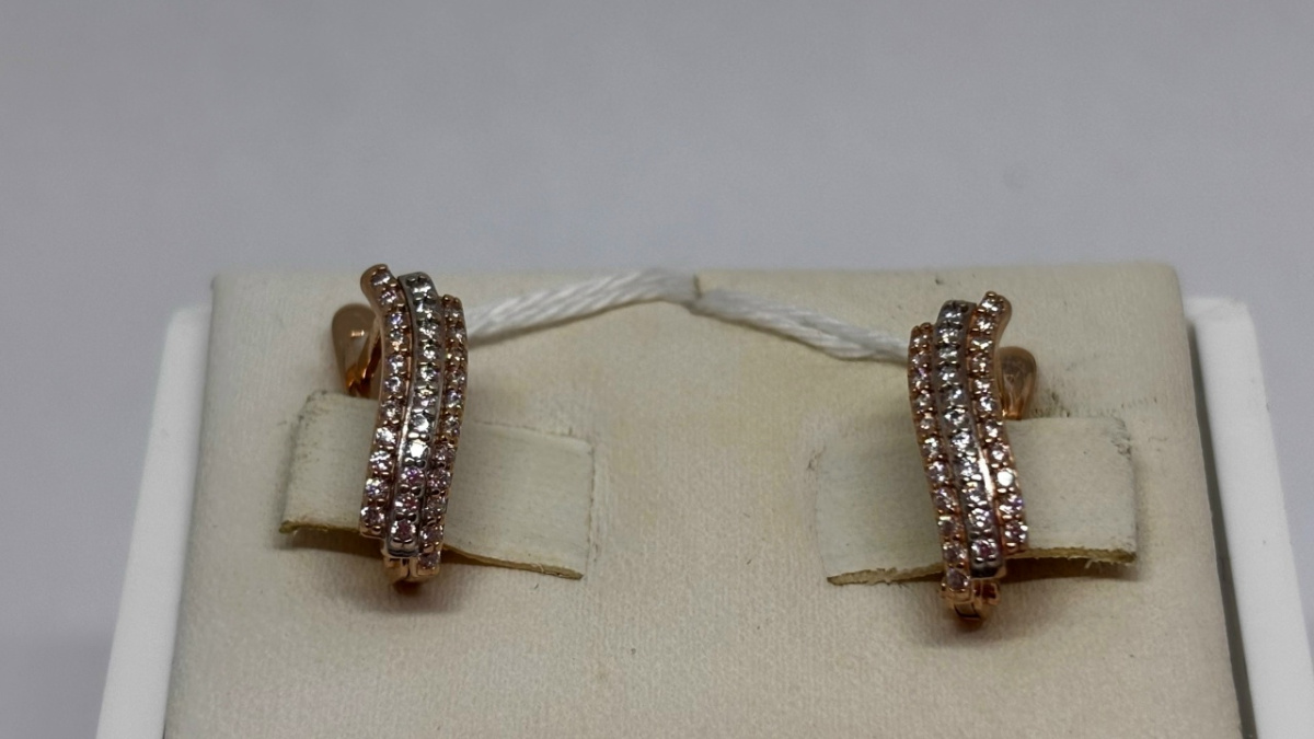 СКМИ585 СЕРЬГИ С КАМНЯМИ (Au 585)