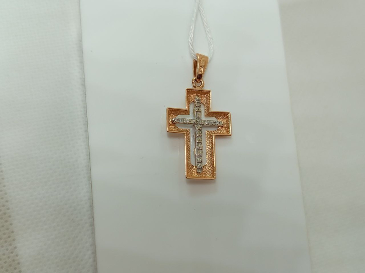 ПОДВЕСКА КРЕСТ БЕЗ КАМНЯ (Au 585)