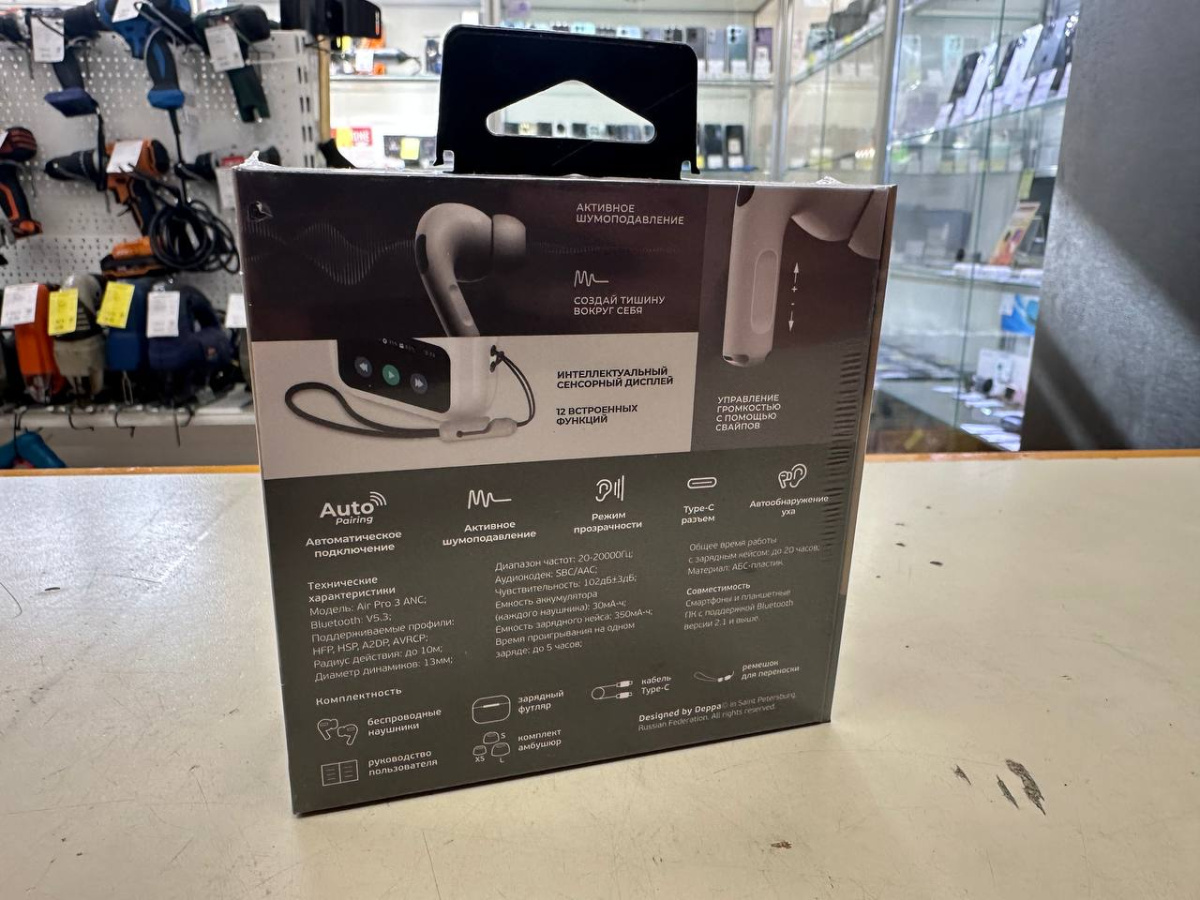 Наушники беспроводные Deppa 44213 Air Pro 3 ANC