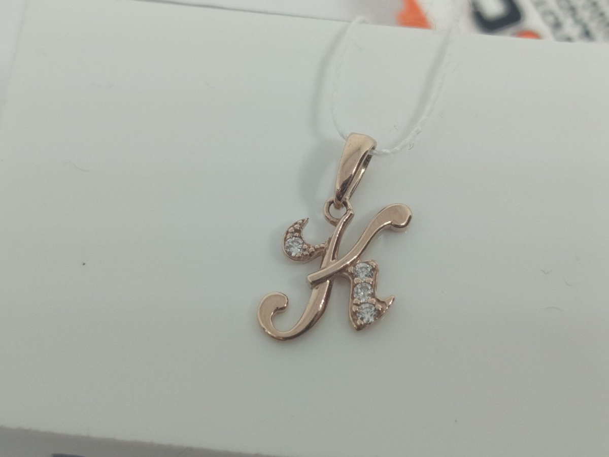 ПОД585 ПОДВЕСКА БУКВА К (Au 585)