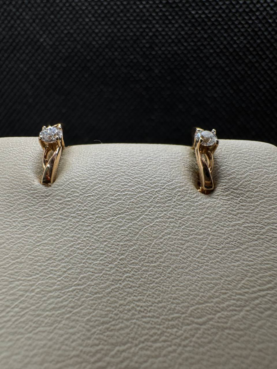 СКМ585 СЕРЬГИ С КАМНЕМ (Au 585)