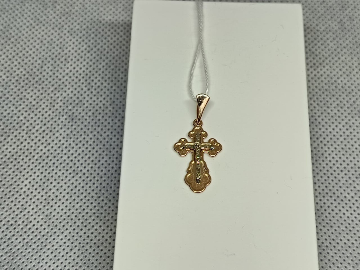 ПОДВЕСКА КРЕСТ БЕЗ КАМНЯ (Au 585)