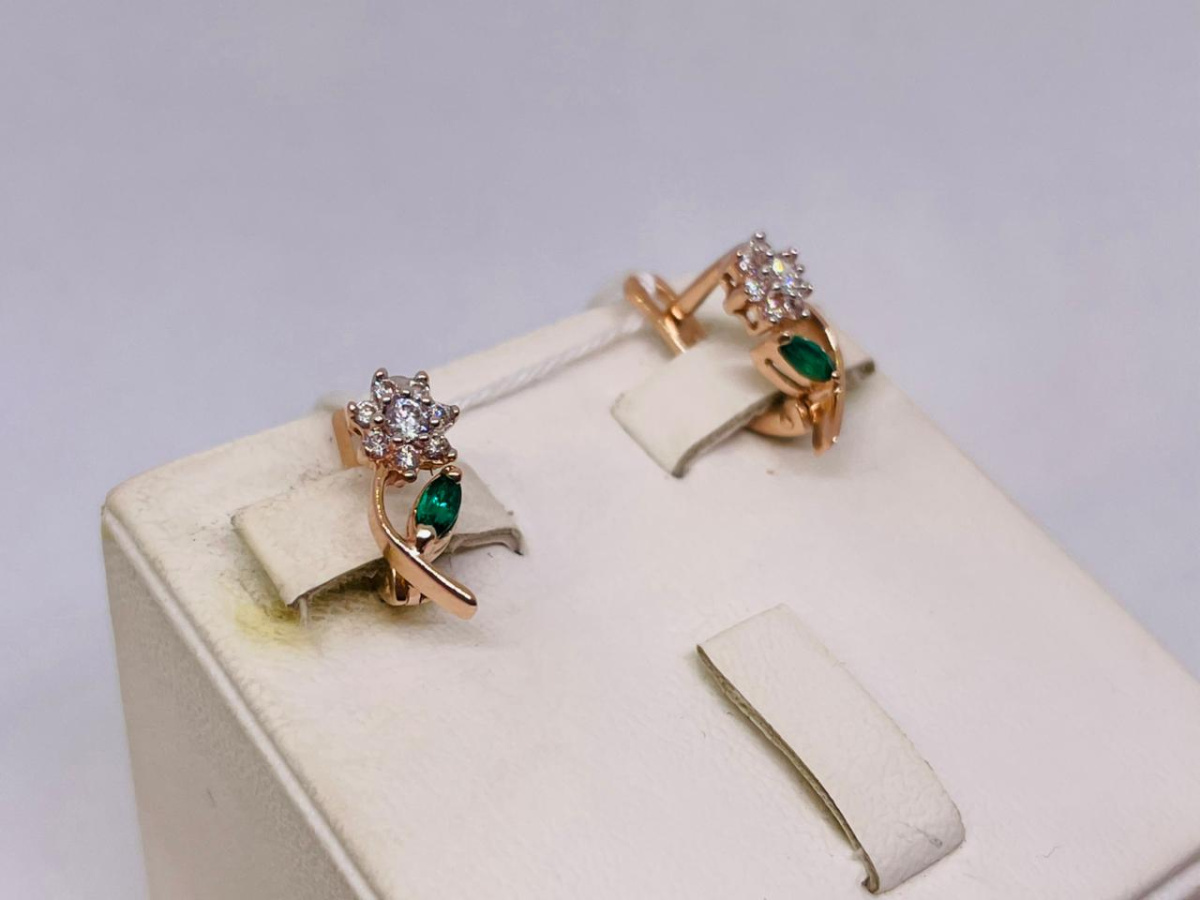 СКМИ585 СЕРЬГИ С КАМНЯМИ (Au 585)