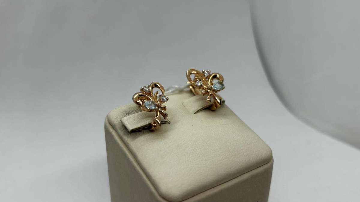 СКМИ585 СЕРЬГИ С КАМНЯМИ (Au 585)