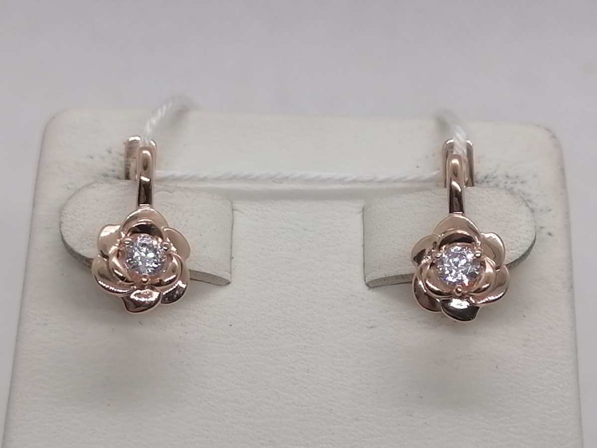 СЕРЬГИ С КАМНЕМ (Au 585)