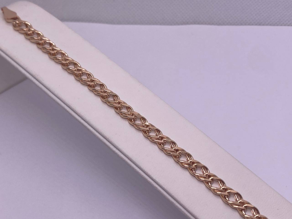 БРАСЛЕТ ПУСТОТЕЛЫЙ Ромб двойной (Au 585)