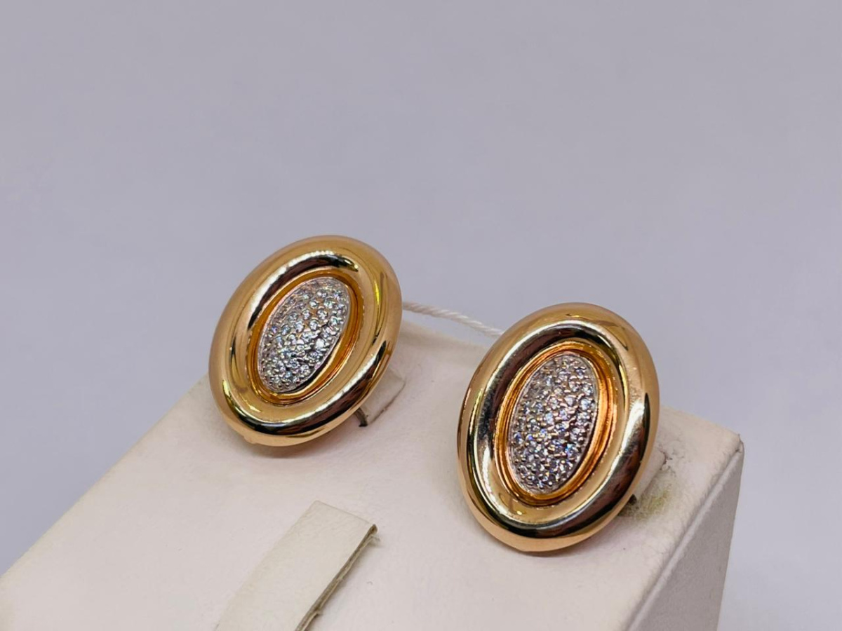 СКМИ585 СЕРЬГИ С КАМНЯМИ (Au 585)