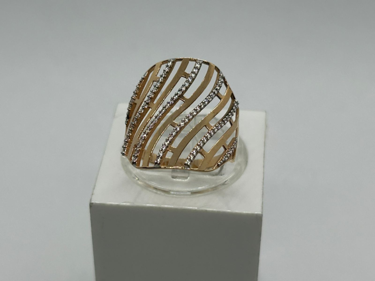 12922 КОЛЬЦО С КАМНЯМИ (Au 585)