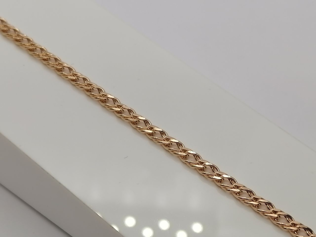 7070154П-20 БРАСЛЕТ ПУСТОТЕЛЫЙ Ромб двойной (Au 585)