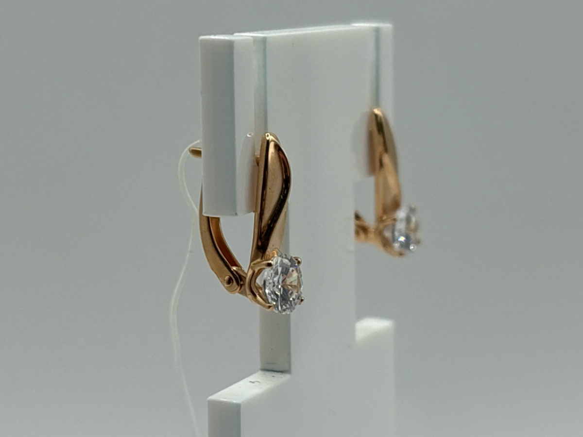 СЕРЬГИ С КАМНЕМ (Au 585)