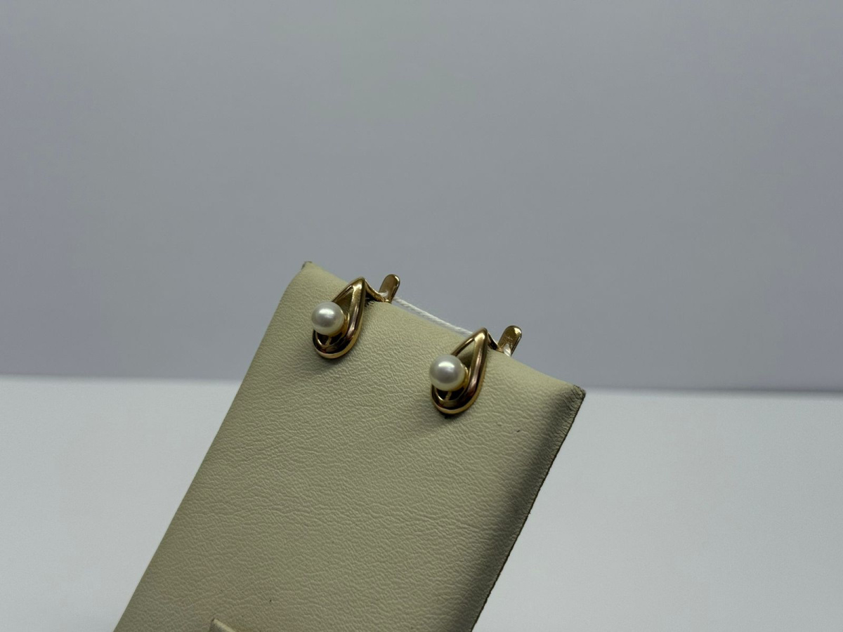 СКМ585 СЕРЬГИ С КАМНЕМ (Au 585)