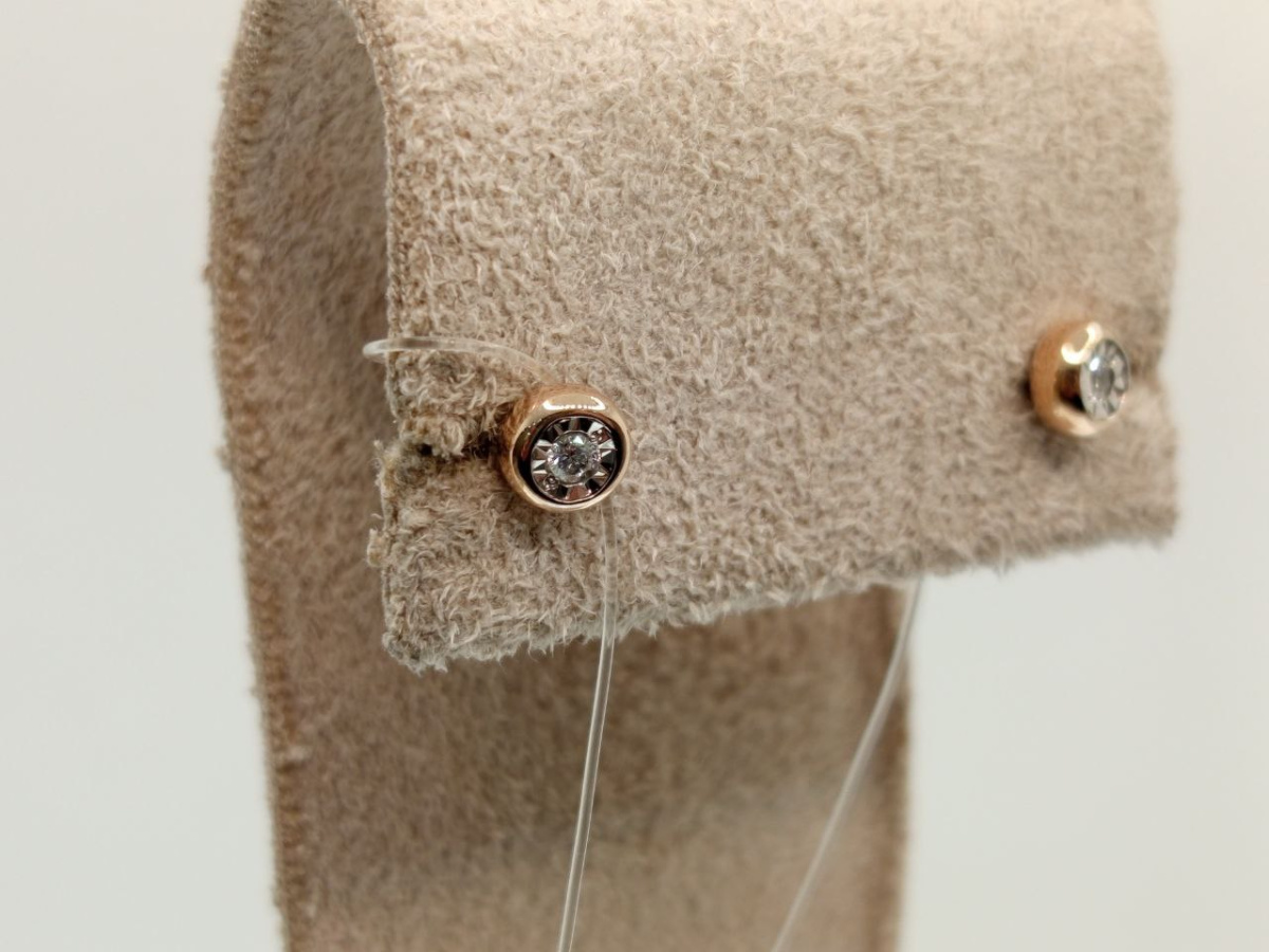 СЕРЬГИ ПУСЕТЫ с камнем (Au 585)