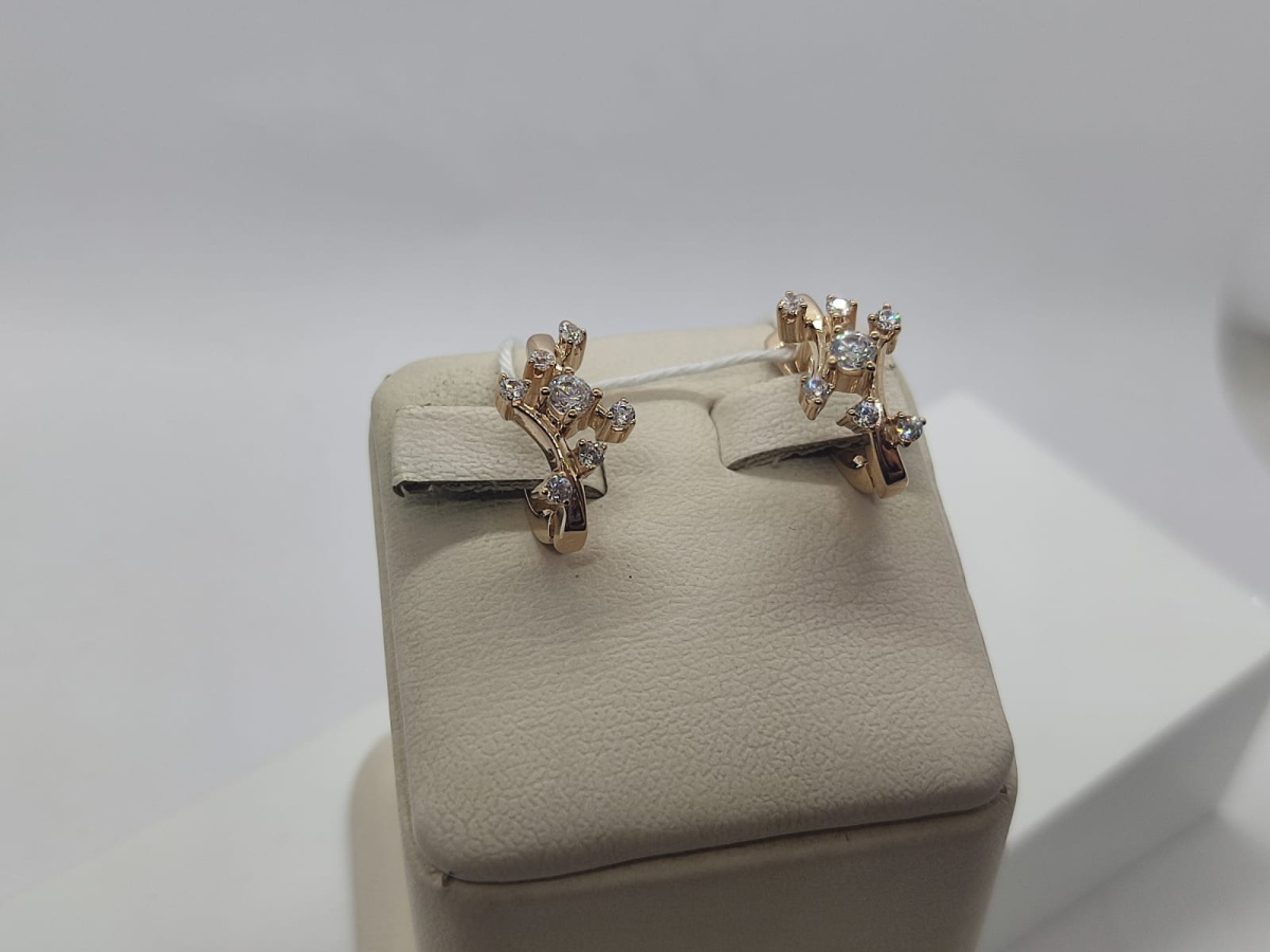 СКМИ585 СЕРЬГИ С КАМНЯМИ (Au 585)