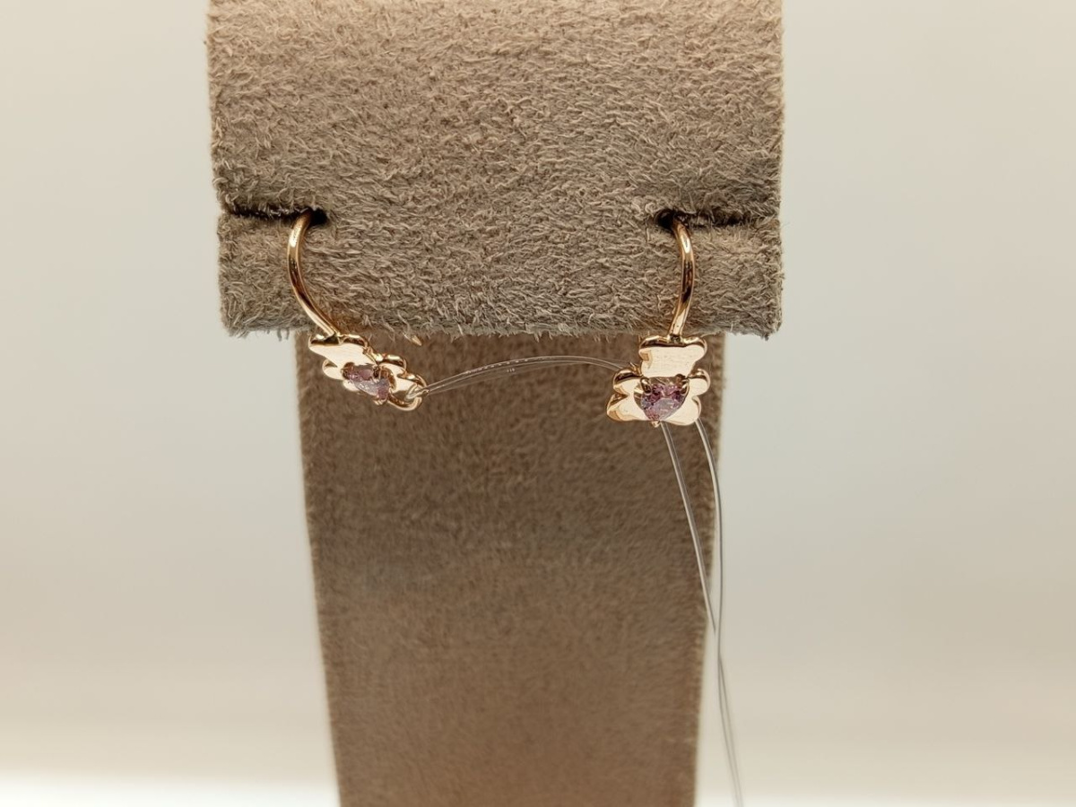 СЕРЬГИ ПЕТЕЛЬКА с камнем (Au 585)