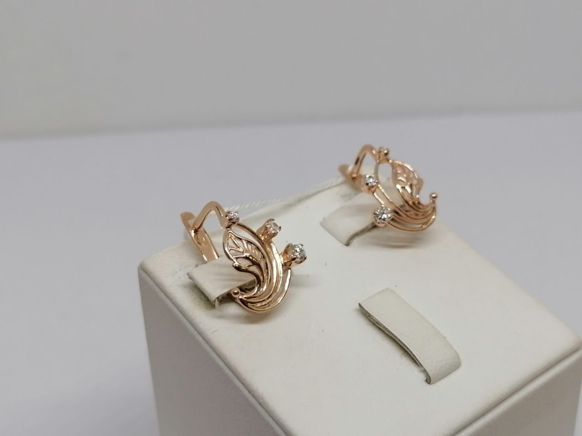 СКМИ585 СЕРЬГИ С КАМНЯМИ (Au 585)