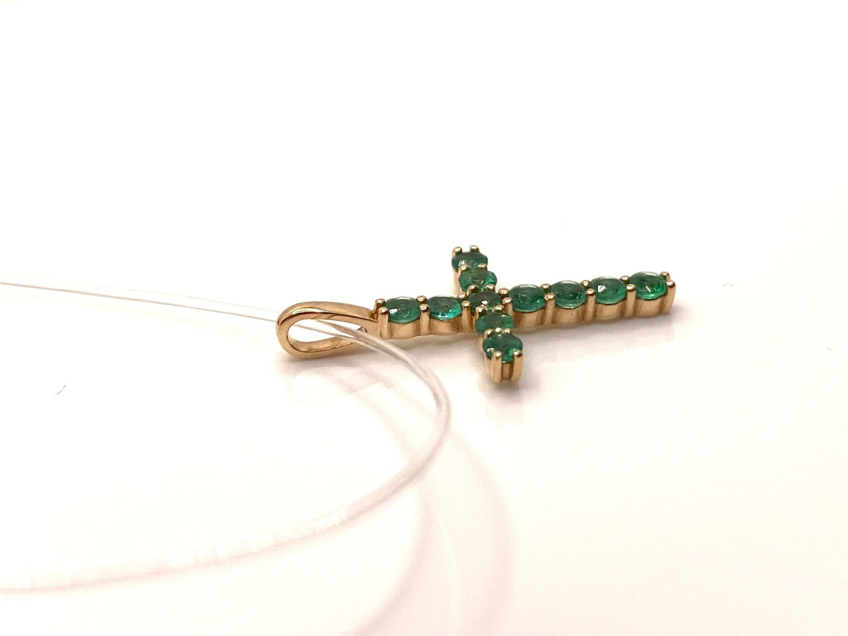 ПОДВЕСКА КРЕСТ с камнями (Au 585)