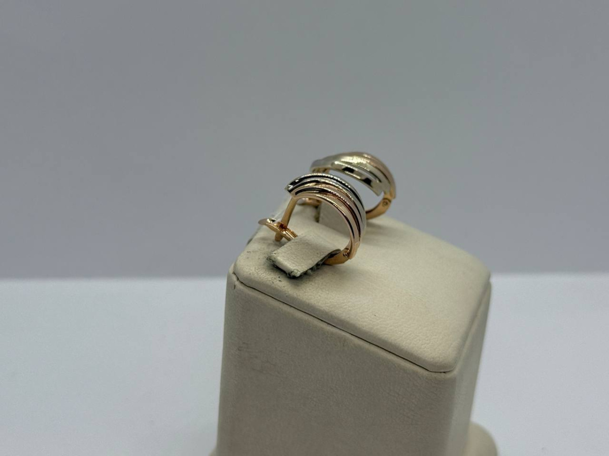 СБКМ585 СЕРЬГИ БЕЗ КАМНЯ (Au 585)