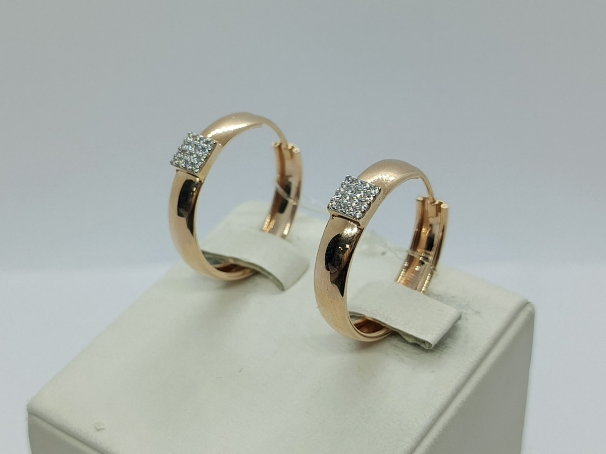 СЕРЬГИ КОНГО с камнями (Au 585)