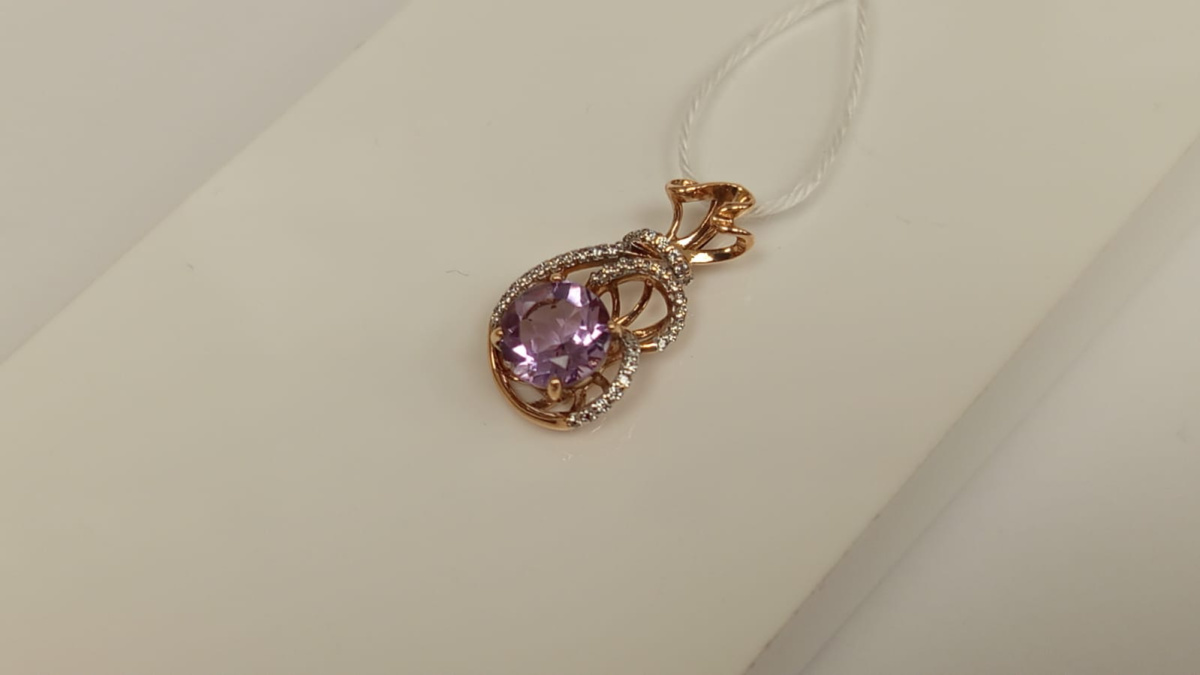 ПОДКМИ585 ПОДВЕСКА С КАМНЯМИ (Au 585)