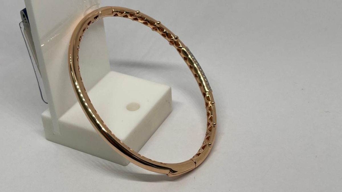 БРАСЛЕТ ЖЕСТКИЙ с камнями (Au 585)