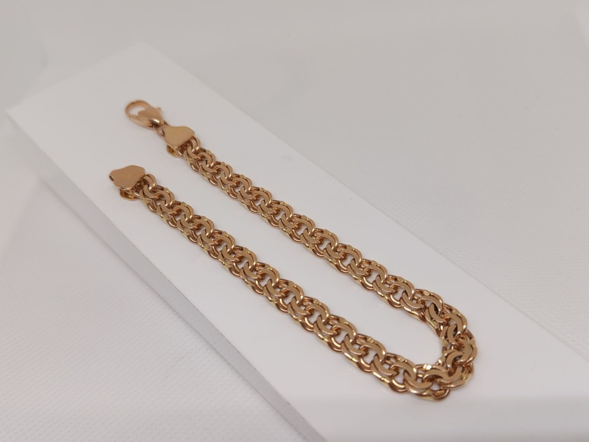 БЛБ585 БРАСЛЕТ ПОЛНОВЕСНЫЙ Бисмарк (Au 585)