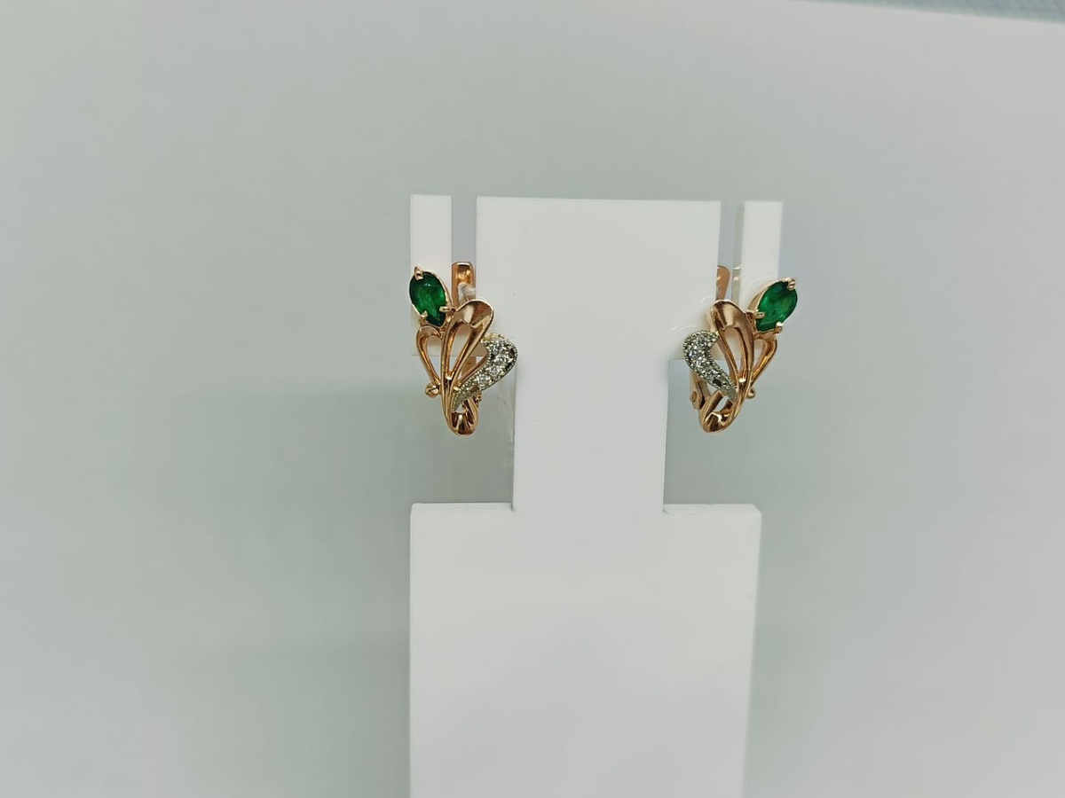 СКМИ585 СЕРЬГИ С КАМНЯМИ (Au 585)