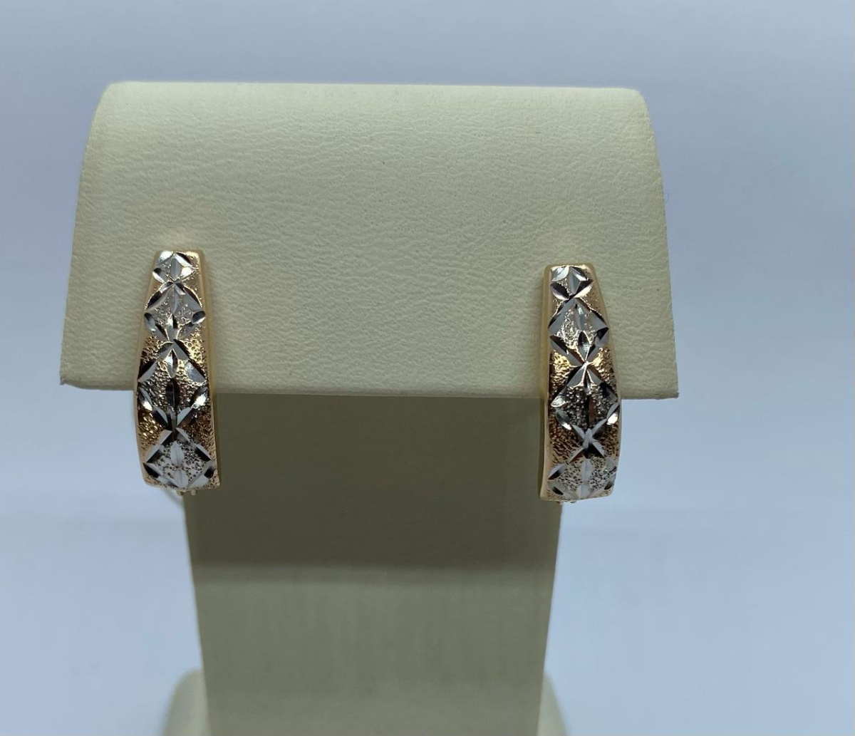 САЛМ585 СЕРЬГИ С АЛМАЗНОЙ ГРАНЬЮ (Au 585)