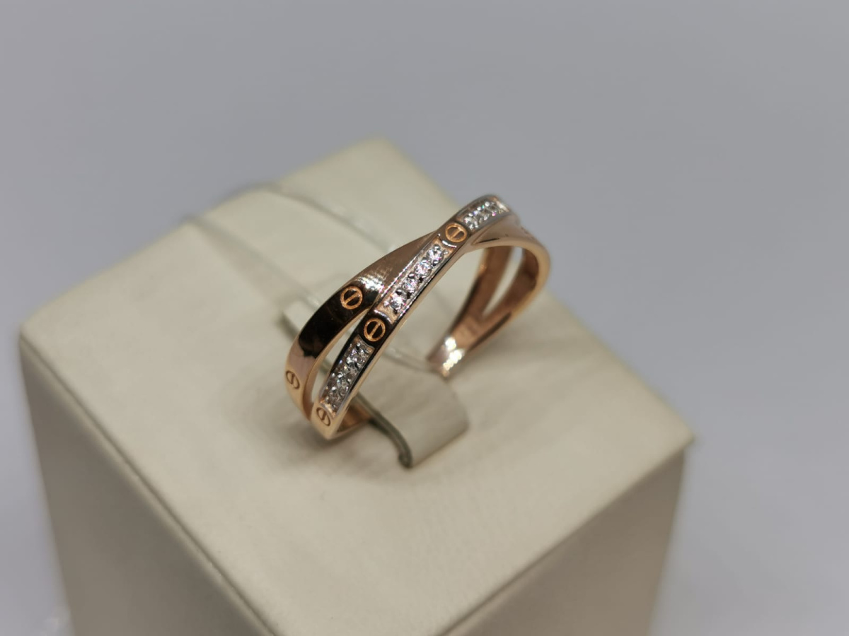 КОЛЬЦО С КАМНЯМИ (Au 585)