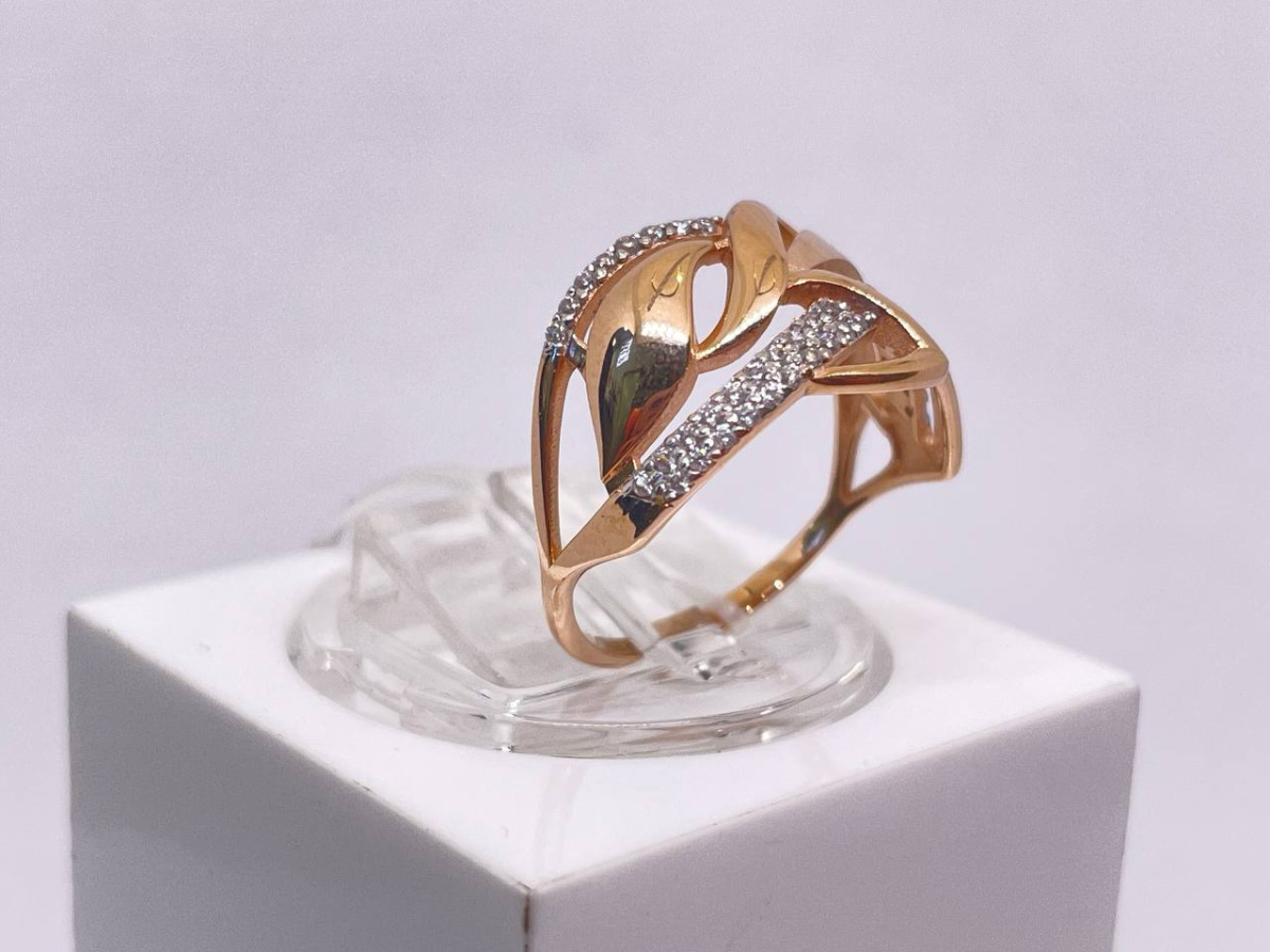 КОЛЬЦО С КАМНЯМИ (Au 585)