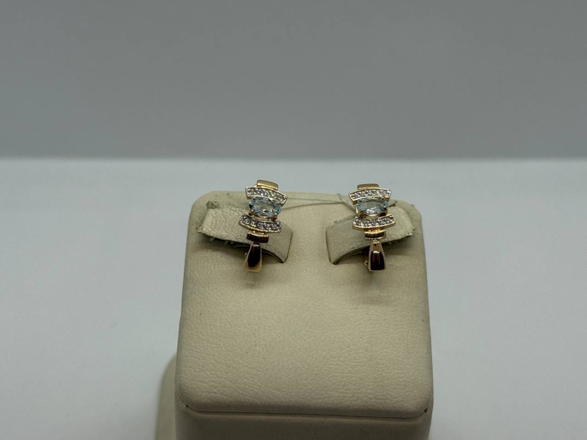 СКМИ585 СЕРЬГИ С КАМНЯМИ (Au 585)